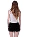 HDE Women's Lace Shorts Fitted Scallop Hem Crochet Mini Hot Pants (Black, Large)