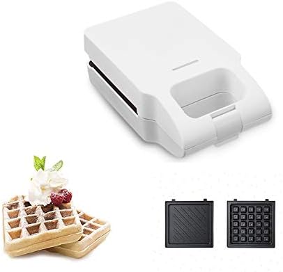 YQLM 2-in-1 Waffle Make, Mini Waffle Maker Sandwich Toaster with Removable Plates Non-Stick Coating and Automatic Temperature Control (Color : White, Size : 22.5x13.2cm(9x5inch))