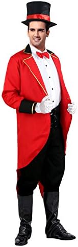 Ecilu Mens Classic Halloween Circus Ringmaster Adult Costume