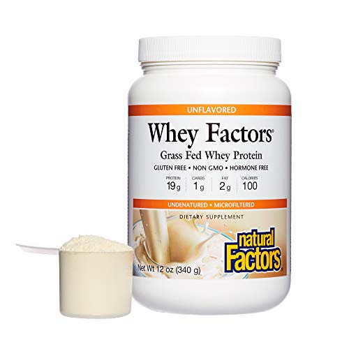 Natural Factors Whey Factors 100% Natural Protein, Unflavored, 12 oz
