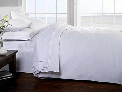 500 Thread Count Brand New 1pc Flat Sheet + 1 Piece Fitted Sheet 26" Deep Pocket Twin-XL White Solid 100% Egyptian Cotton
