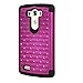 Style4U LG G3 Case, LG G3 Bling Case LG G3 Studded Rhinestone Crystal Bling Hybrid Armor Case Cover for LG G3 with 1 HD Screen Protector and 1 Stylus [Purple/Black]