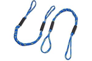 Bungee Dock Line 2-Pack - 4ft, Adjustable No-Jerk Boat & Kayak Ties, Premium Mooring Ropes, Essential Boat Accessories, Ideal Kayak Accessories, Includes Free Docking E-Book by Domabri (Blue/Yellow)