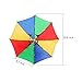 YGDZ 2 Pack Rainbow Multicolor Umbrella Hat Hands Free with Head Strap for Golf Fishing Beach Trip Costume Party by FBA