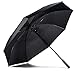 LifeTek Hillcrest Golf Umbrella - Extra Large Double Canopy, 62 Inch Coverage with Automatic Open, Windproof - Fast Drying Teflon Canopy Black FX2