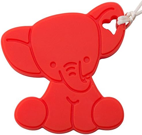 Teething Toy for your baby &amp; toddler, Non-Toxic &amp; BPA Free Soothing Silicone Makes the Best Shower Gift for infants (Giraffe, Ball, Ring and Rattle Alternative) Designed in the USA – Apple Red