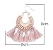 Rose Gold Tassel Earrings: Pink fringe gifts for women. Fashion drop dangle tassle earing by BLUSH & CO. (Blush)