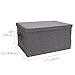 Bigso Soft Foldable Polyester Storage Box with Lid | Fabric Storage Bin with Lid and Handles for Closets and Rooms | Collapsible Storage Box for Clothes and More | 13.4″ x 17.7″ x 9.8” | Large | Grey