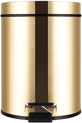 YUGDSIMB Stainless Steel Gold Home Slow Down Quiet Pedal Trash , 5L20.529Cm