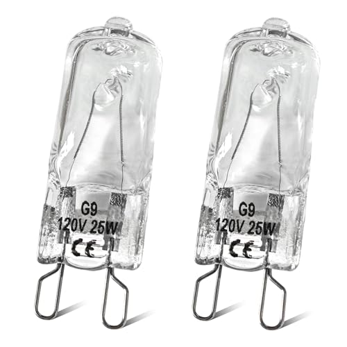 W10169757 Oven Range Light Bulb 120V 25W G9 for Whirlpool and Jenn-Air Kitchenaid Wall Oven Halogen Bulb Replace WPW10169757 318946500 AP6016173 PS11749457(2Pcs)