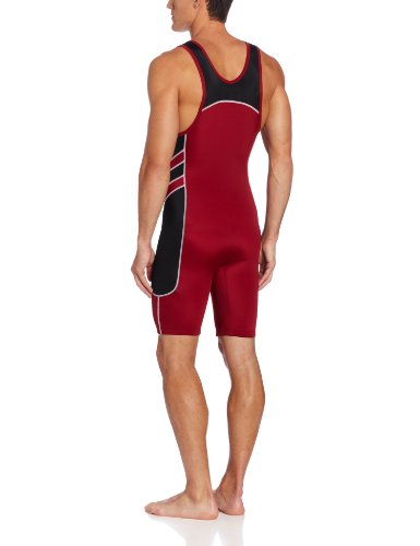 ASICS Men's Unrestrained Wrestling Singlet (Cardinal/Black)