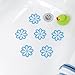 SlipX Solutions Adhesive Daisy Bath Treads Add Non-Slip Traction to Tubs, Showers, Pools, Boats, Stairs & More (6 Pieces, Reliable Grip, Blue)