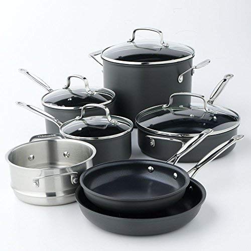 Cuisinart Chef's Classic Nonstick Hard – Anodized 14 – Piece Cookware Set , blk