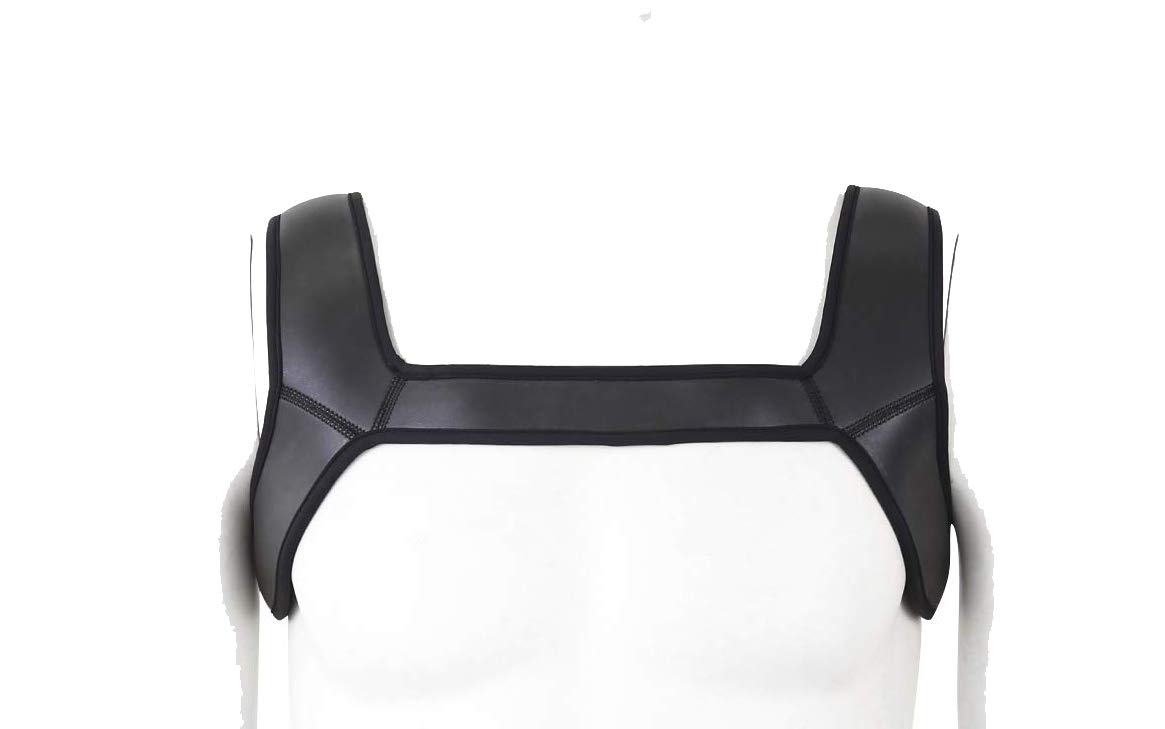HOT DREAM Mens Neoprene Custom Harness Shoulder Strap Muscles Protector Adjustable Club Wear Costume (Black, S)