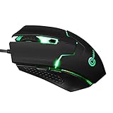 Ombar Gaming Mouse Wired RGB Backlit 6 Programmable Buttons Optical Sensor 4 DPI Levels ( 1000DPI/ 1500DPI/ 2000DPI/ 4000DPI)
