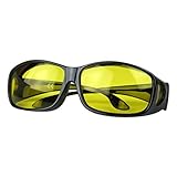 Evelots HD Night Vision Wrap Around Windproof Sunglasses,UV400 Reduces Glair