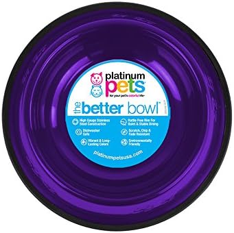 Platinum Pets Embossed Non-Tip Stainless Steel Cat/Dog Bowl