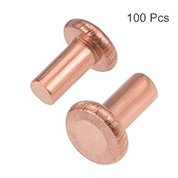 uxcell 100Pcs Copper Solid Rivets, 1/8" x
