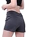 HDE Women's Maternity Yoga Shorts Stretch Pregnancy Shorts Fold Over Waistband (Charcoal Gray and Charcoal Gray, Large)