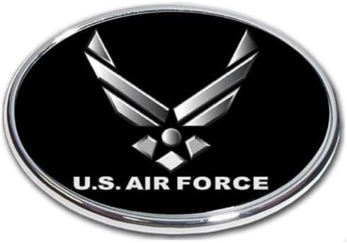 U.S. Air Force Hitch Cover - 2" Hitch Receiver - 3/8 Inch Thick High Grade Aluminum - Size Measures 4" X 6" - U.S. Air Force
