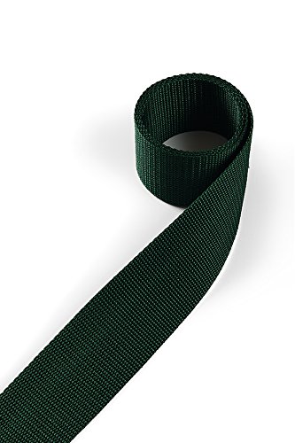 1buy3 Webbing made of polypropylene 30 mm wide, 4 metres long, Colour: 20 - Moss green | also 20mm, 25mm, 40mm or 50mm wide | in 4 metres or 12 metres | 30 colours