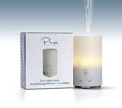 Essence 2-in-1 Ultra Sonic 100ml Aromatherapy Essential Oil Diffuser & Humidifier - Portable - LED Ambient Light - Multiple Timer Settings - Auto Shutoff - Purify - Moisturize - Mist - Car - Home