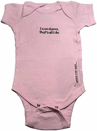 WICKED COOL BABY Baby's I Coo and Poo, that's all I do onesie 6 mo pink