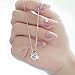 KOHAKOU Women's 18K White Gold Plated CZ Crystal Pendant Necklace Magic Cube Square Shape Necklace