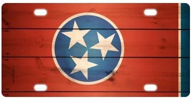 New Arrival! Novelty Tag Tennessee State Wood Pattern Durable Aluminum Car License Plate 12" X 6"