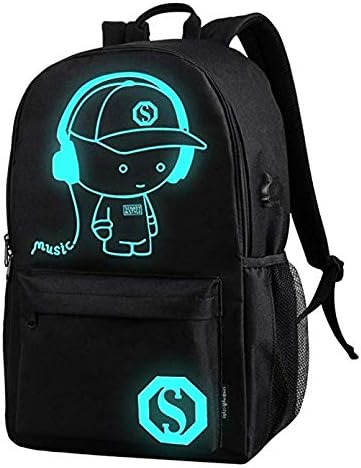 HIJIN Backpack Port Intelligent Luminous Backpack Women With USB Charging Smart Backpack Men School Student Laptop Bags Waterproof For Teen Girls Boys [Energy Class A]