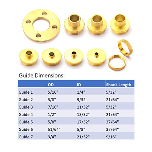 POWERTEC 71220 10 Piece Solid Brass Template Guide Kit with Adaptor
