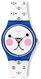 Swatch Cattitude White (Kitty Face) Dial White Silicone Ladies Watch GN241