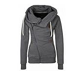 KUANG YANZI Casual Fashion lady Women Autumn Zipper Hoodies Sweatshirt Coat, Medium, Grey