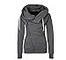 KUANG YANZI Casual Fashion lady Women Autumn Zipper Hoodies Sweatshirt Coat, Medium, Grey