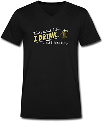 Tracy Men's I Drink &amp; I Know Things Black Cotton T-Shirt(XXXL)