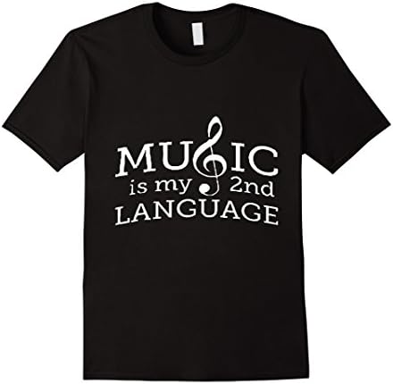 Men's Music Is My Second Language Musician T-Shirt Medium Black
