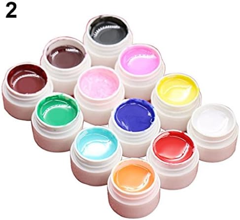 12/16 Pcs Mix Colors Glitter Acrylic UV Gel Builder Professional Nail Art Tips Set