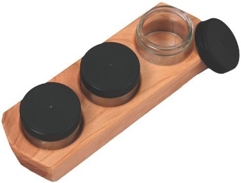 Camden Rose Cherry Wood Three Jar Paint Holder by Camden Rose
