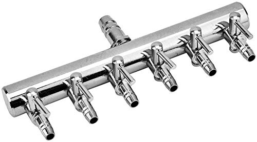 Aquarium Air Splitter Fish Tank Air Control Valve Stainless Steel Aquarium Oxygen Distributor Fish Tank Air Pump Accessories (6 Way)