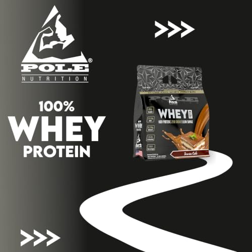 Pole Nutrition Whey Protein | Lean Muscle Shake | High Protein, Zero Sugar | (4535g) | Suppor Recovery & Muscle Growth (10 Lbs, TIRAMISU CAKE)