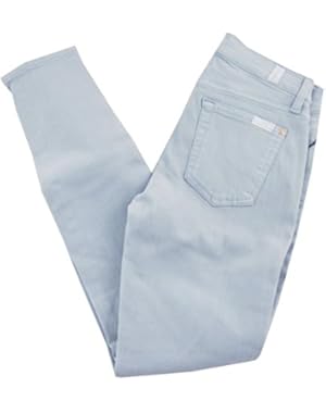 7 For All Mankind Women's The Ankle Skinny Jeans in Slate Blue Sandwashed Twill