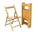 UNICOO - Bamboo Wood Folding Chairs, Natural Finish (Set of 4)