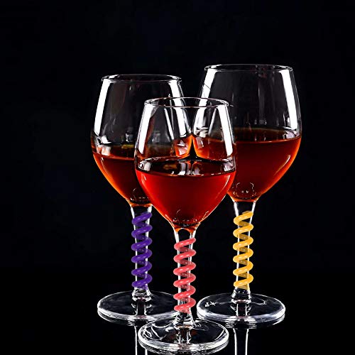 30 Pcs Silicone Drink Markers Wine Glass Charms Markers Drink Markers for Champagne Flutes Cocktails Martinis Wine Glass 3 Size - Thumbnail 3