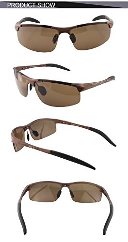 Duco Men's Sports Style Polarized Sunglasses Driver Glasses 8177S (Brown Frame,Brown Lens)