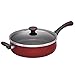 Paula Deen Riverbend Nonstick Jumbo Cooker/Saute Pan with Helper Handle and Lid, 5 Quart, Red Speckle