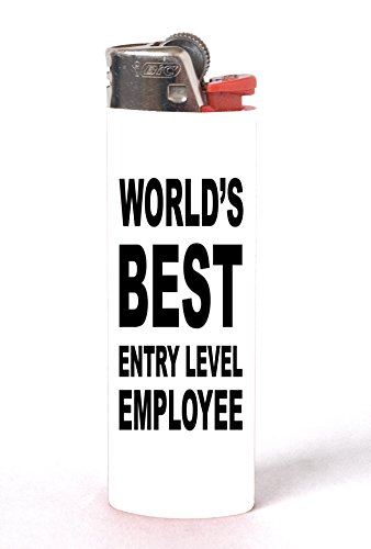 World's Best Entry Level Employee 2 Pack Vinyl Decal Wrap Skin Stickers by Moonlight Printing for Bic Lighters