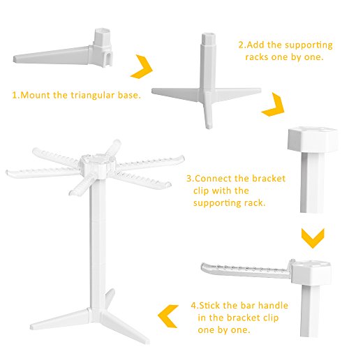 Baskiss Demountable Pasta Drying Rack, Spaghetti Stand Dryer Household Noddle Drying Holder