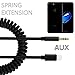 iPhone 8 iPhone X Aux Cord, Dreamvasion Spring Coiled Stereo Audio Cable with 8pin Male Lightning to Male 3.5mm Headphone Jack Adapter [Extend to 5ft] for iPhone 8 / 8 Plus, iPhone X, iPhone 7 /7 Plus