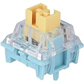 EPOMAKER Silent Mechanical Keyboard Switches Set - 35 Pieces Factory Pre-Lubed, 5-Pin Linear/Tactile Switches for Custom Mechanical Keyboards (Sea Salt(Linear Silent))