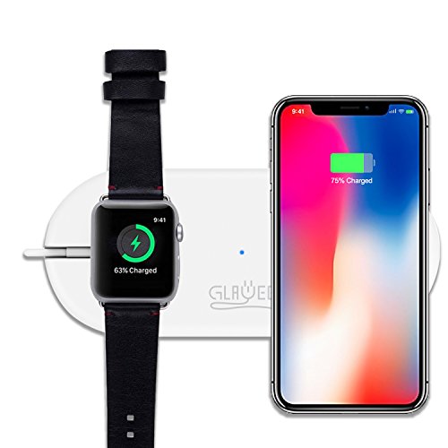Glawee iPhone X Wireless Charger and Apple Watch Stand 2 in 1 Qi Pad,for Apple Watch Series 3 2 1, Support iPhone and Samsung Fast Charging for iPhone X 8 8Plus Samsung S8 8Plus 9 9Plus Note 8 Glawee iPhone X Wireless Charger and Apple Watch Stand 2 in 1 Qi Pad,for Apple Watch Series 3 2 1, Support iPhone and Samsung Fast Charging for iPhone X 8 8Plus Samsung S8 8Plus 9 9Plus Note 8